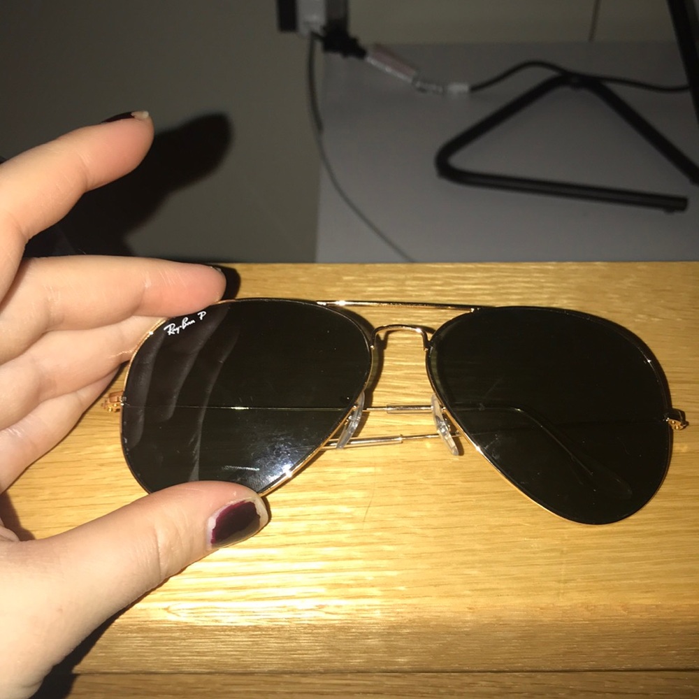 POLARIZED RAY BAN AVIATORS GOLD